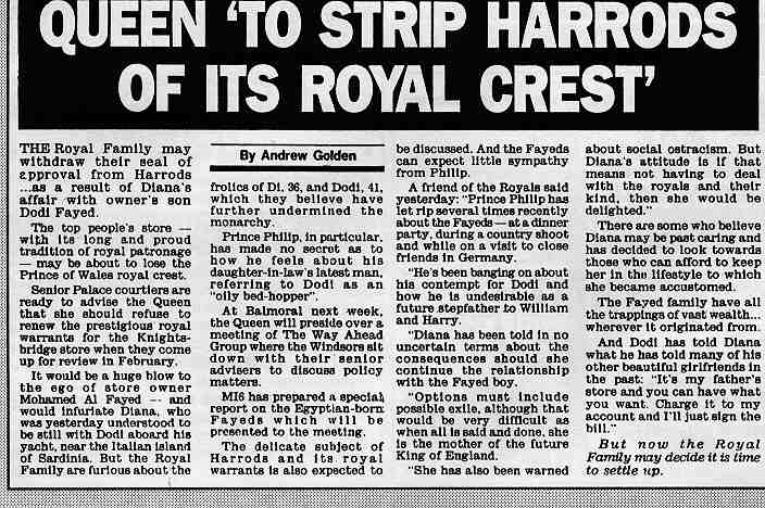 princess diana death newspaper article. This revealing article was