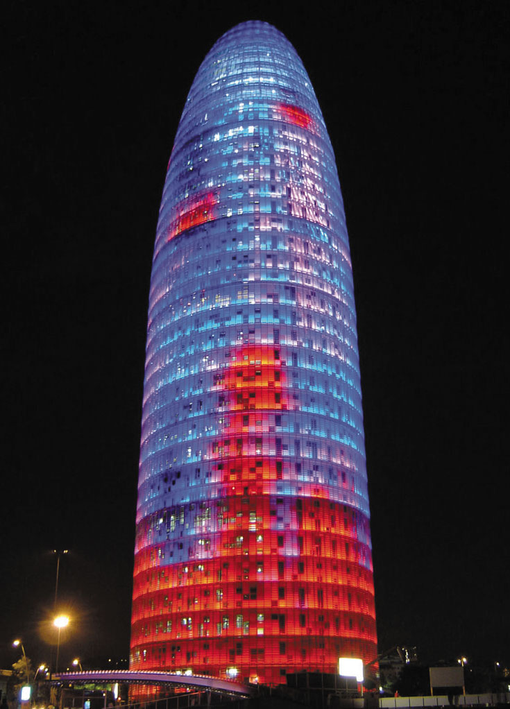 Agbar Tower in Barcelona, Spain