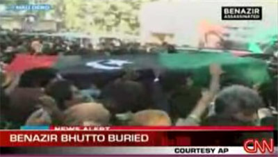 Mourners carry Benazir Bhutto's coffin