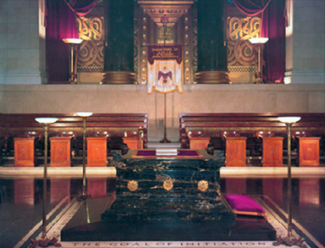 Black stone altar of the lodge