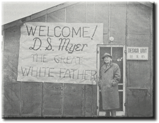 Japanes-American inmates at an internment camp were forced to post this welcome