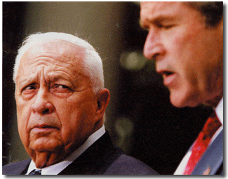 Ariel Sharon and George Bush
