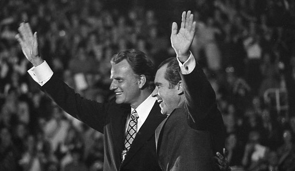 President Richard Nixon with Billy Graham at a Billy Graham Crusade